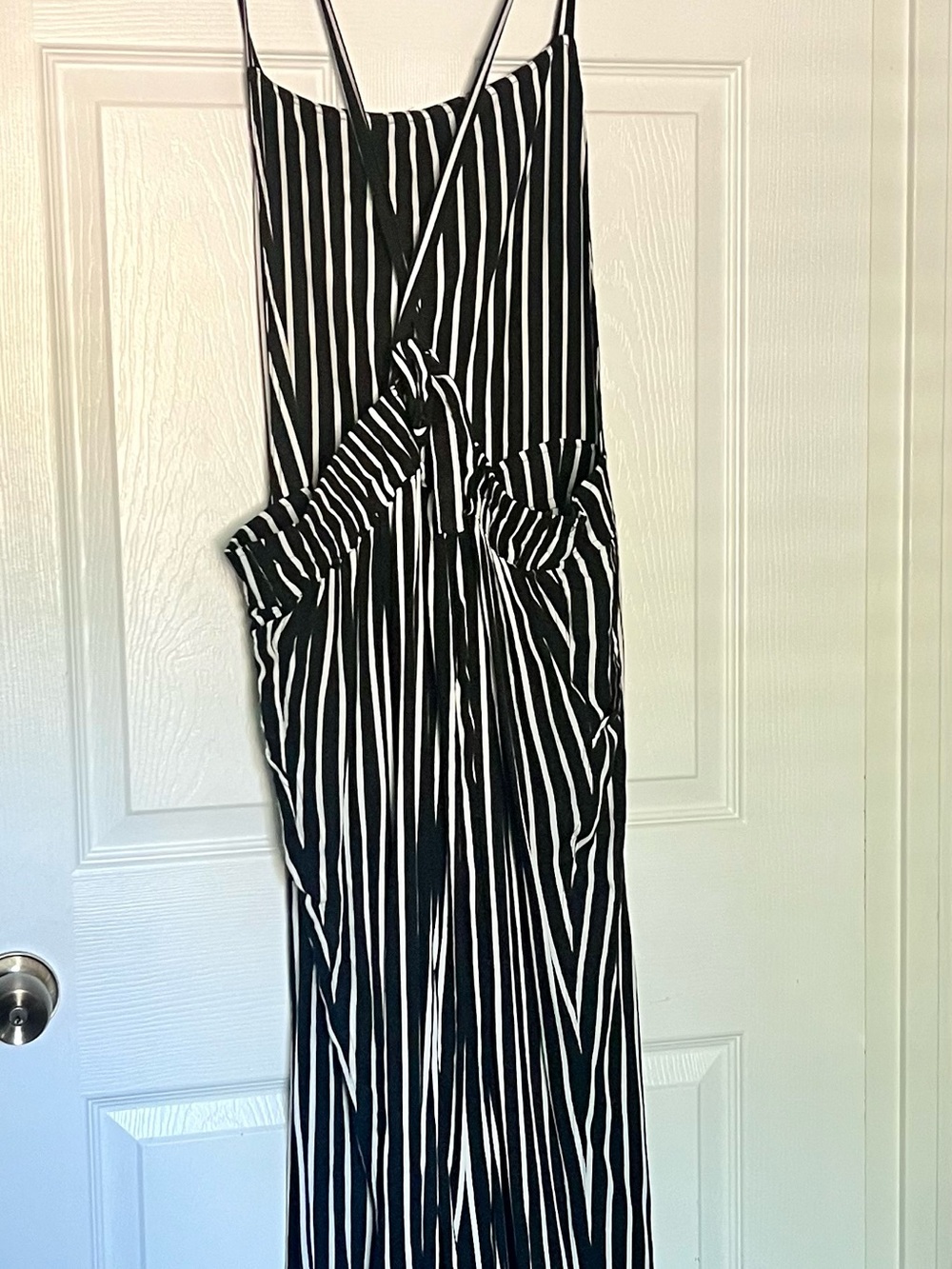 Torrid NWT Black and White Vertical Stripe Wide-Leg Jumpsuit - Picture 5 of 9